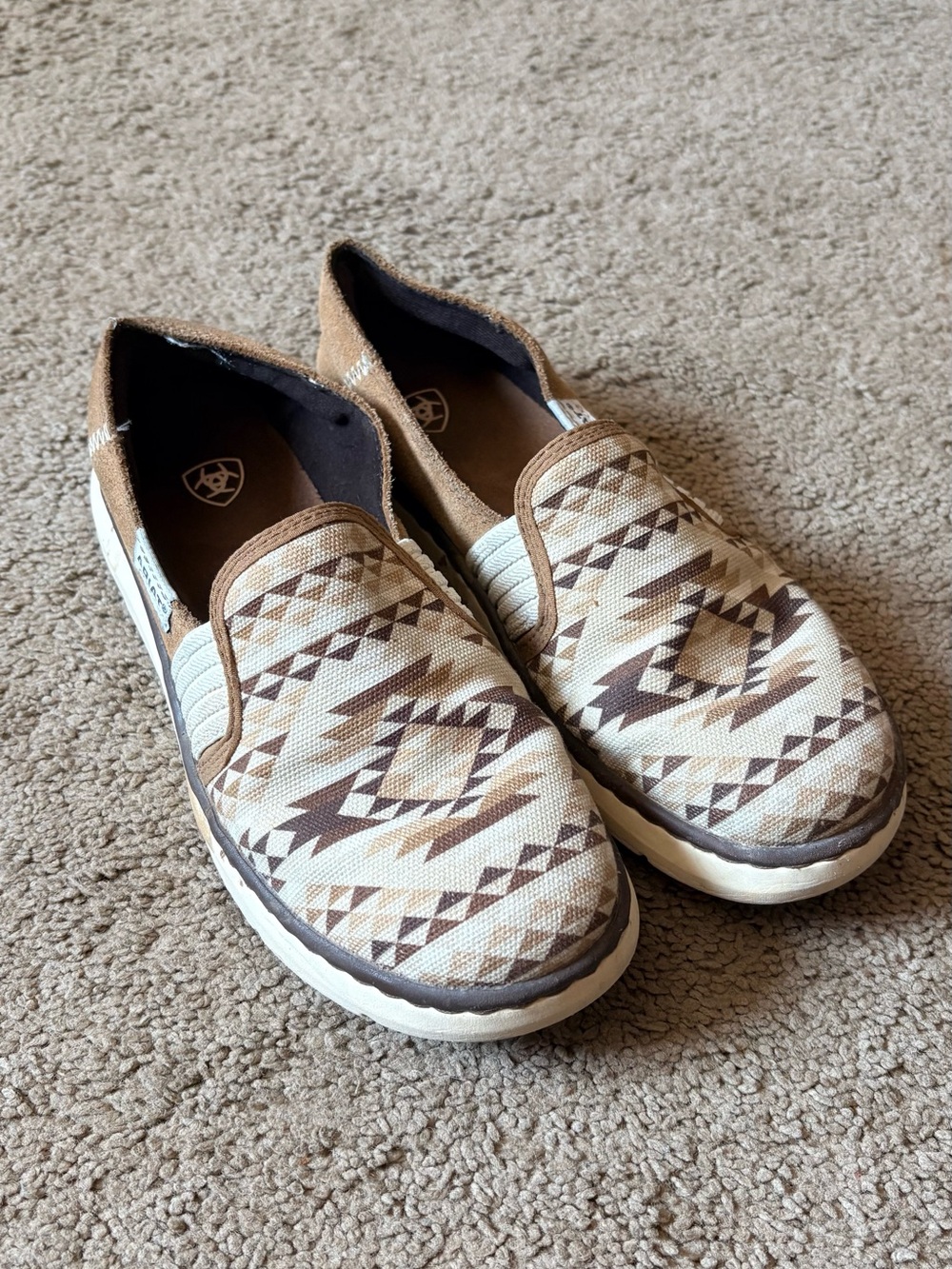 Ariat Women's Beige Aztec Slip-On Casual Shoe